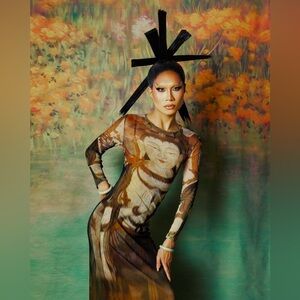 Vivienne Tam Mesh Buddha Dress